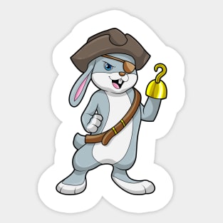 Rabbit as Pirate with Hook hand & Pirate hat Sticker